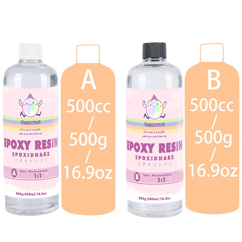 Epoxy Resin Crystal Clear 1:1 Ratio for Jewelry Making, Casting, Coating, 0.26gal 34oz 1000ml