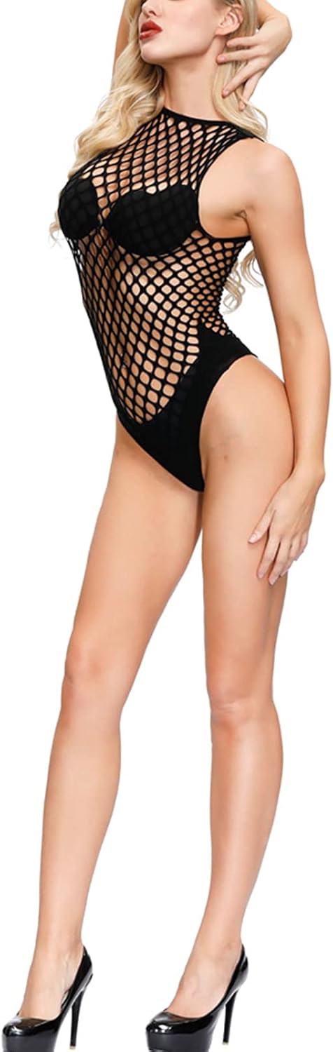 Taube Women'S Exotic Lingerie Bodystockings Hollow Fishnet Bodysuit Dress Sexy One Piece Mesh Fishnet Lingerie: Clothing, Shoes & Jewelry