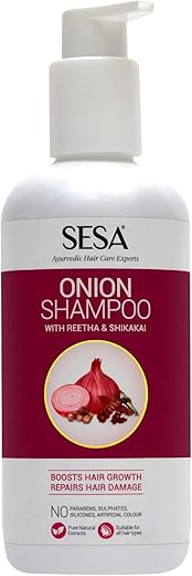 SESA Onion Shampoo with Reetha & Shikakai | Hair Growth,Hair Damage,Hair Strengthening & Hairfall Control | No Sulphates,Parabens,Silicones &…