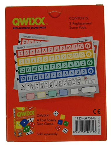 Qwixx Original 3 Replacement Score Pad Boxes Bundle (In Color) - 600 Score Sheets (Score Cards) - Bonus Hickoryville Velour Storage Bag #TOP2