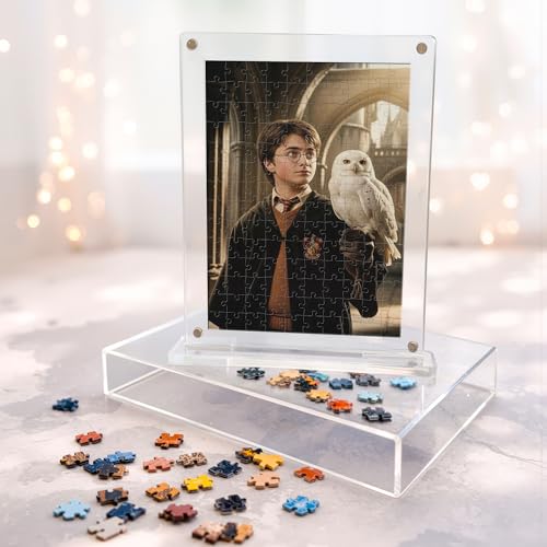 Image of Mini Leaves Harry Potter Miniature Acrylic Frame Jigsaw Puzzle 140 Pieces | Wizard Desk Decor with Display Frame | Premium Gift for Potter Fans & Puzzle Lovers