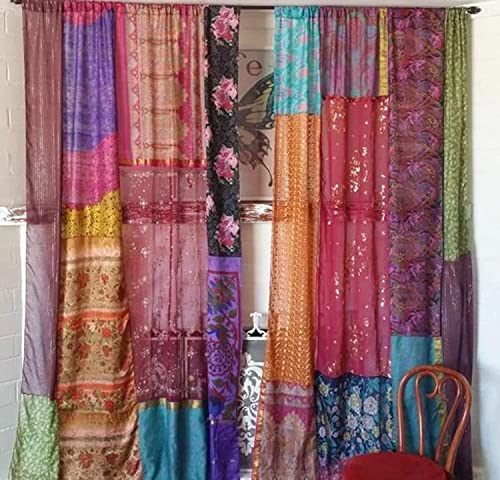EthinicCraftHub® 1 Pair of Indian Vintage Silk...