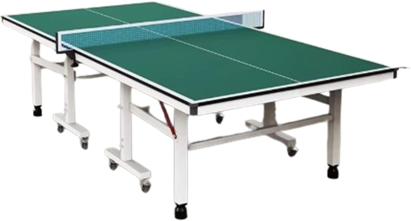Table Tennis Table, Tournament Size Ping Pong Table with Net & Post, All-Weather Indoor Outdoor Folding Table with Wheels for Home Club School