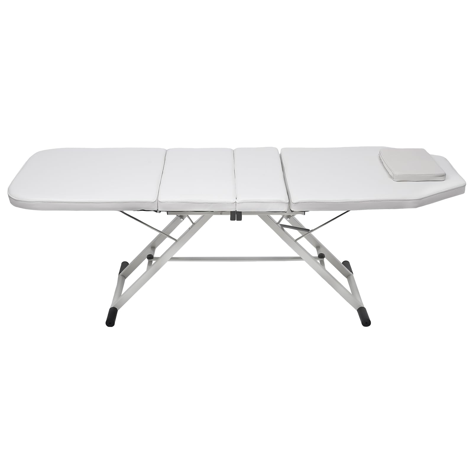 Camilla de masaje plegable de 3 zonas, banco de masaje, cama de belleza, SPA Salon plegable, cama cosmética para cosméticos, spa, salón, tatuaje (blanco)