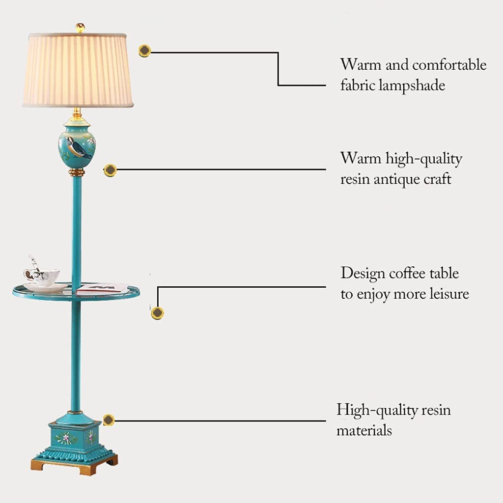 Lampes Pied Żywiczna Lampa Podłogowa Z Półkami Ze Szkła Hartowanego Ręcznie Malowana Nowoczesna Stojąca O Wysokości 61 Cali Oświetlenie Podłogowe Do Salonu Lampy Stojące Salonu