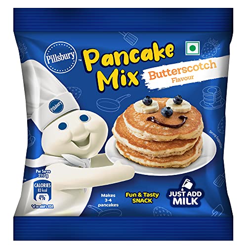 Image of Pillsbury Butterscotch Flavour Pancake Mix| 2-Minute Pancake Mix for Kids| No-Preservatives | 80g