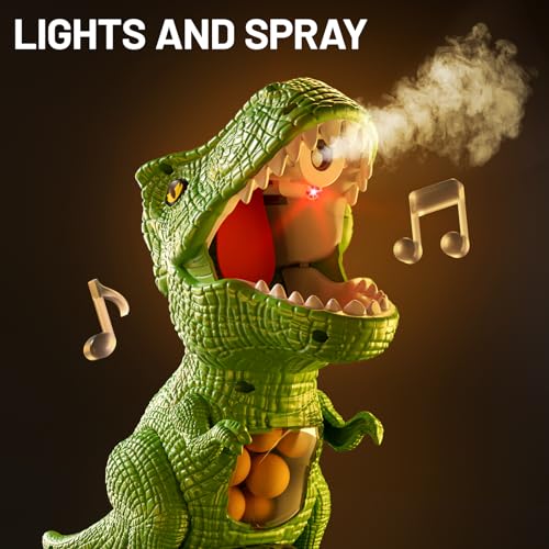 NIPLOOOW Dinosaur Shooting Toys for Kids 3-5 Years, Movable Target Shooting Games with 2 Air Pump Launcher, Interactive Competition Game Gift for Boys and Girls Ages 3 4 5 6 7 8 Years Old