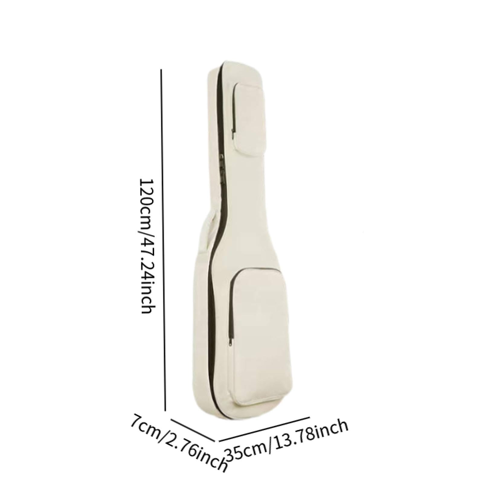 Funda para Bajo Eléctrico con Correas Y Bolsillos de Almacenamiento, Beige