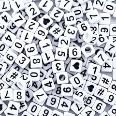 Black Number White Beads