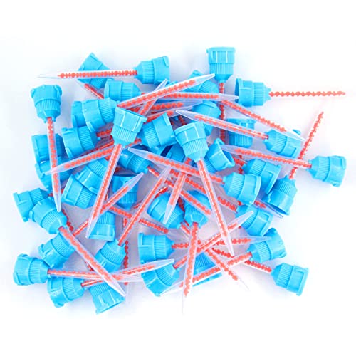 100Pcs Blue/Orange 10:1 High Performance Dental Impression Mixing Tips, Hp T-Style Tips (10:1 Blue&Orange) #TOP2
