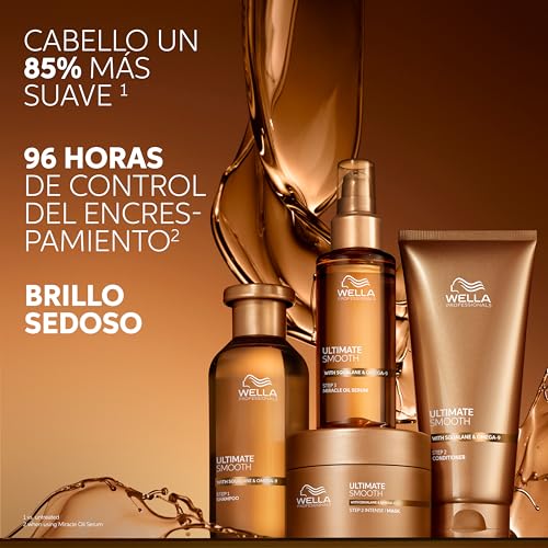 Wella Professionals Ultimate Smooth Mascarilla - Tratamiento Hidratante para ell Cabello con Escualano y Omega 9 - Cabello Seco, Apagado y Encrespado (150ml) - imagen 6