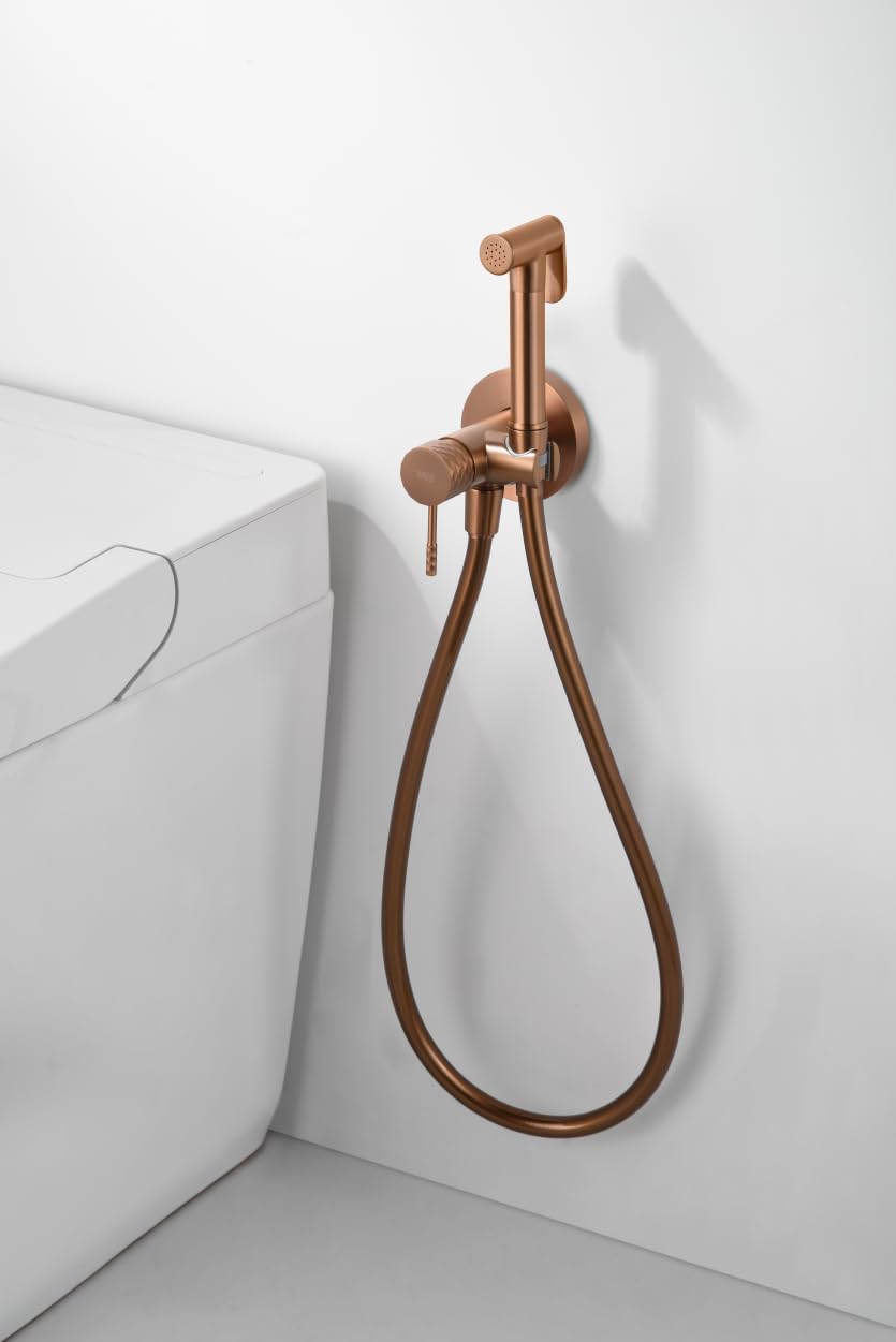 Mice RDG053/ORC Einhebelmischer für Bidet, aus Messing, hygienische Dusche, Unterputz, für Bidet, Roségold, gebürstet