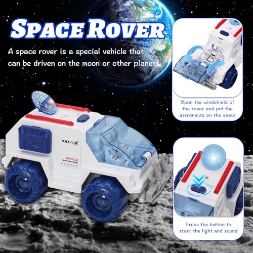 Siairo Space Shuttle Rakete Spielzeug für Kinder, Raumschiffspielzeug mit Licht- und Soundeffekten, Weltraumspielzeug Raumschiff, Space Rove und Astronauten, Geschenk für Kinder
