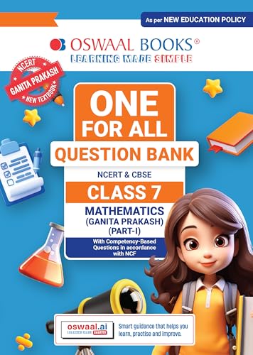 Image of Oswaal CBSE Class-7 One for All Mathematics (Ganita Prakash) Part-1 For 2026-27 Exam | As Per NCERT & CBSE Syllabus Question Bank, Revision Notes, Solved Examples & Competency Based Questions