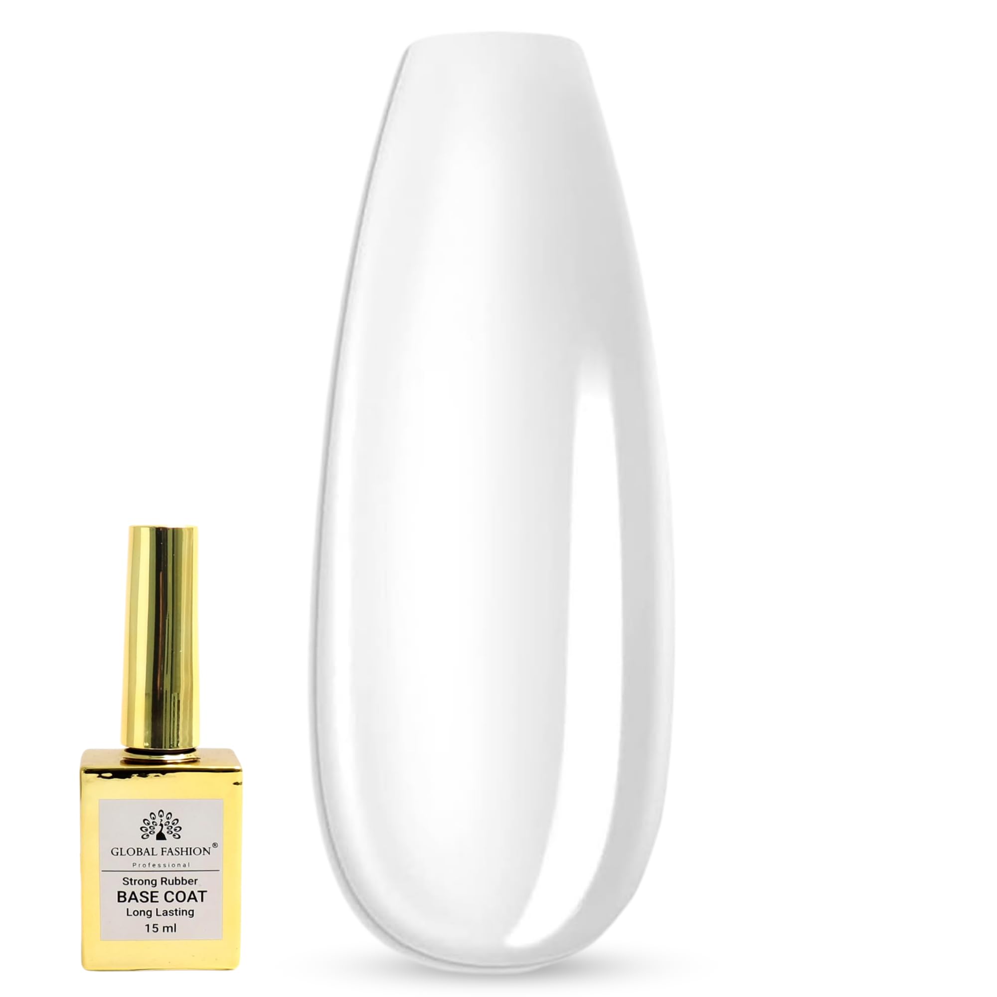 Global Fashion Strong Rubber Base Coat | Long-Lasting Gel Nail Polish Base for Chip-Free Shine, Strengthens Weak, Brittle Nails, Promotes Nail Health (Strong rubber base coat, 15ml)