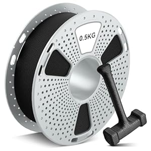 SUNLU 500G PA6-CF 3D-Filament 1,75 mm, Wärmeformbeständigkeitstemperatur bis zu 209 °C, aus 80% PA-Nylon und 20% Kohlefasern, steif & stark & hitzebeständig,für Industrieteile, 0,5 kg Spule, Schwarz