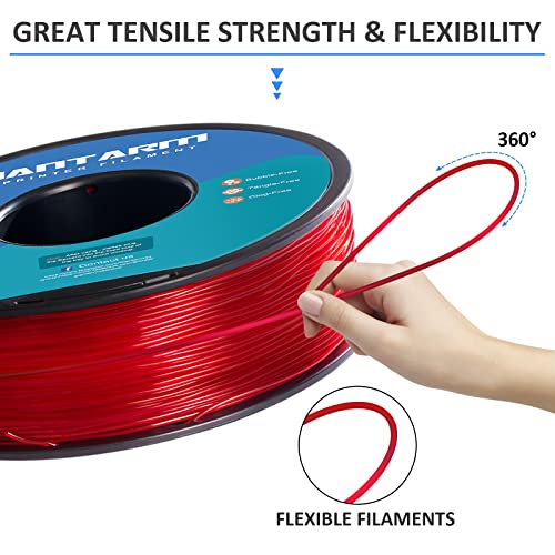 Image of GIANTARM TPU Filament 1.75mm Flexible Soft 3D Printer Consumables Red,95A 1kg Spool (2.2 lbs.), Dimensional Accuracy + /- 0.05 mm