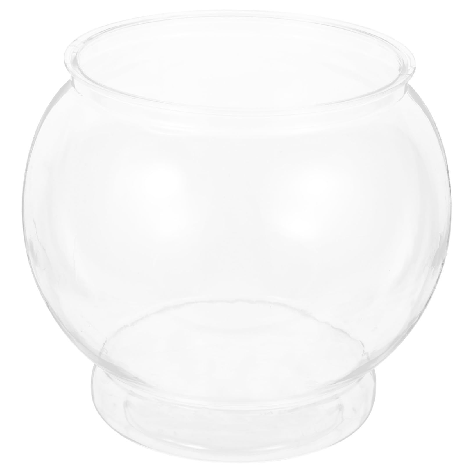 Gatuida Clear Small Plastic Fish Bowl Desktop Aquarium for Goldfish and Shrimp Pet Material Round Impact-resistant Tank for Office and Home Decor Compact Design for Easy Display