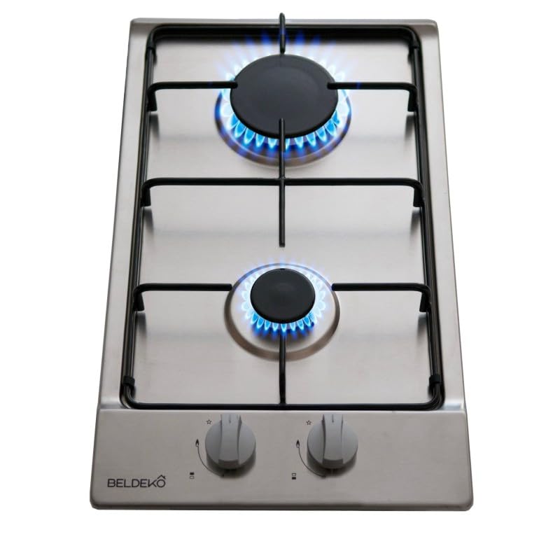 BELDEKO Plaque Gaz 2 Feux Domino 30 cm 4000W Inox - Marque Française
