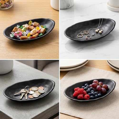 Cuenco para llaves ovalado Nuiorfty negro para mesa de entrada y joyas 6
