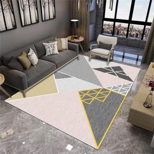 Tapis de sol salon gris 180x230cm à motif géométrique moderne - 2