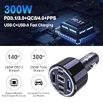 CHIPOFY 300W USB C Car Charger, 6 Ports (4 USB C + 2 USB A) - Image 2