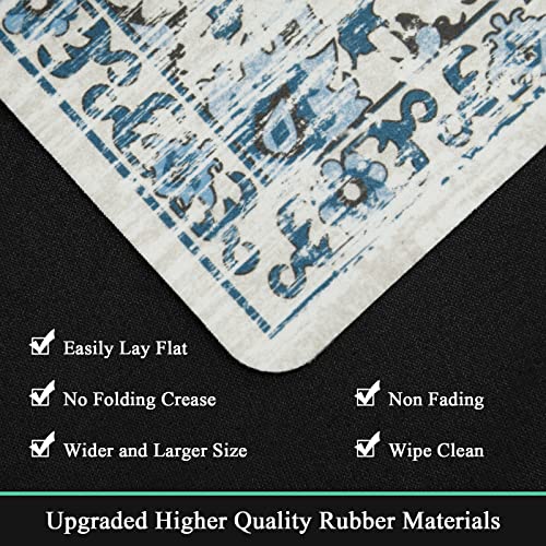 Hebe Boho Kitchen Rug Sets 3 Piece With Runner Farmhouse Rubber Kitchen Mats For Floor Non Slip Washable Thin Kitchen Area Rug Floor Mat Waterproof Hallway Laundry Room Runner Rug #TOP3