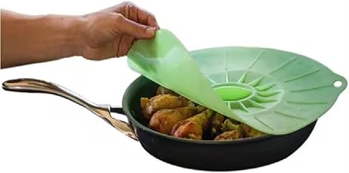 Miniatura 5 de Tapas de silicona para ollas y sartenes, paquete de 5 tapas universales de silicona para alimentos, reutilizables, resistentes al calor, tapas de