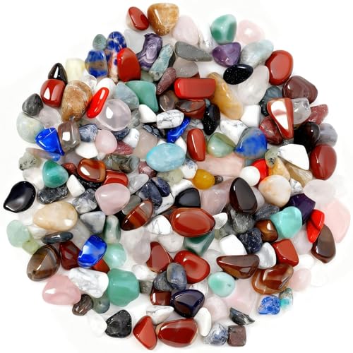 Jwtyu 600 g piedras tamboreadas 9 12 mm pequeñas piedras preciosas coloridas piedras semipreciosas piedras pequeñas adecuadas para decoración juego de piedras preciosas