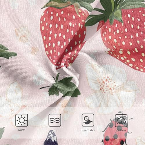 Wusikd Strawberry Ladybugs Girls' Underwear Cotton Pink Girls Briefs Soft Toddler Underwear 2T3