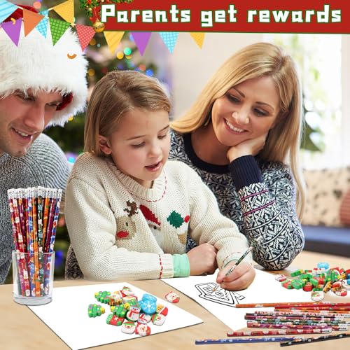 Set de 36 lápices de Navidad con gomas de borrar miniatura 7