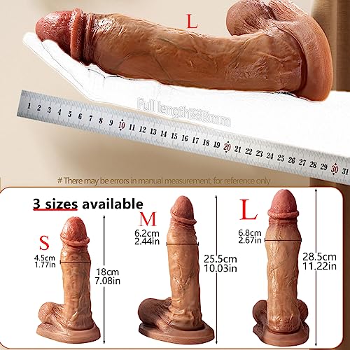 Jixaxe Realistischer Dildo aus Silikon mit Saugnapf Riesen Dildo Sex Toys XXL Dicker Dildos Analdildo Herren Anal Dildo Analplug Männer Penis Nachbildung Erotik Sex Spielzeug für die Frau Paare (S) – Bild 3
