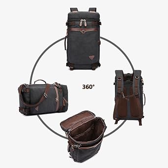 XINYASEE 3in1 Convertible Canvas Handbag,Vintage Travel Bag,Business Briefcase Laptop Backpack, Multi-functional Travel Rucksack, Men's and Women's Canvas Sport Bag