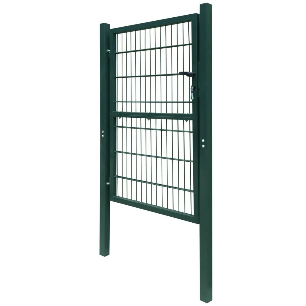 Homgoday Cancello da Giardino 2D (Singolo) Verde 106 x 170 cm, Cancello per Giardino, Cancello per Recinzione da Esterno, Porta Staccionata Pedonale Barriera per Cortilev