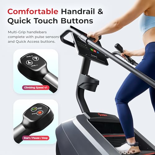 Image of Sunny Health & Fitness Premium High-Intensity Smart Stepper Stair Climber, Commercial Grade, Cardio Workout Programs, Free SunnyFit App Bluetooth Connection, 350-400 LB Weight Capacity