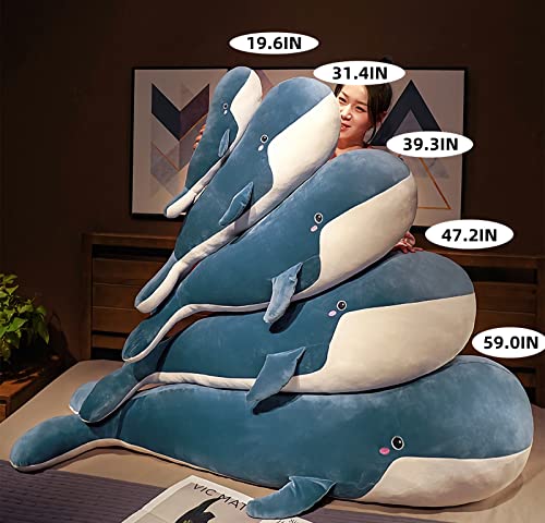 Blue Whale Stuffed Animal, Large & Soft Plush Toy, 47.2In X-Large Body Pillow, Gift For Girls & Boys #TOP5