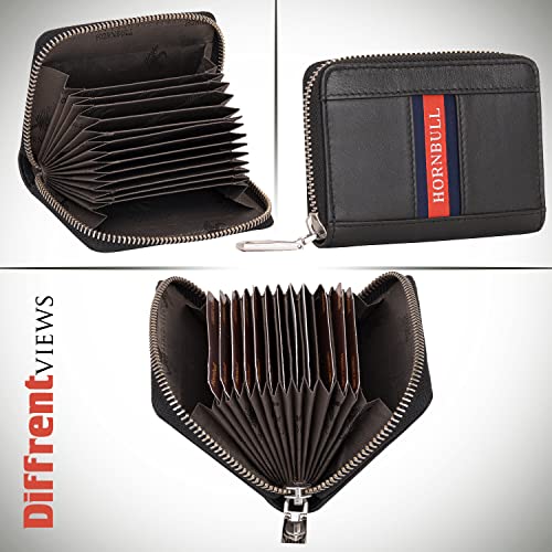 Image of HORNBULL Dixon Black RFID Blocking Leather Wallet for Men | Vertical Credit Debit Card Holder