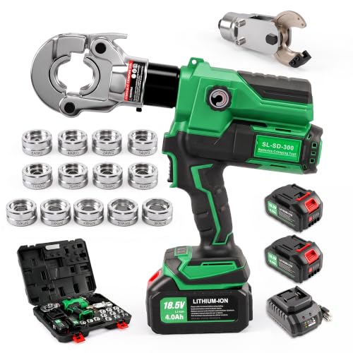18V Cordless Hydraulic Cable Crimper include 15 Set U Dies - Image 2