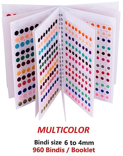 VAMA FASHIONS Plain Round Red Maroon Multicolour Kumkum Bindis sticker Bindiya Spiral Bride Groom Dulhan bindi book for women - Image 2