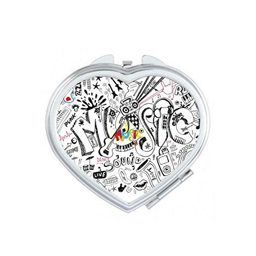 Miroir de poche graffiti musique rock punk cœur compact