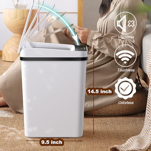 Image of Trash Can Automatic Touchless - 4 Gallons Motion Sensor Bathroom Trash Can