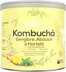 Supraervas Kombucha Lata 200g - 3 Sabores (Gengibre, Abacaxi e Hortelã)