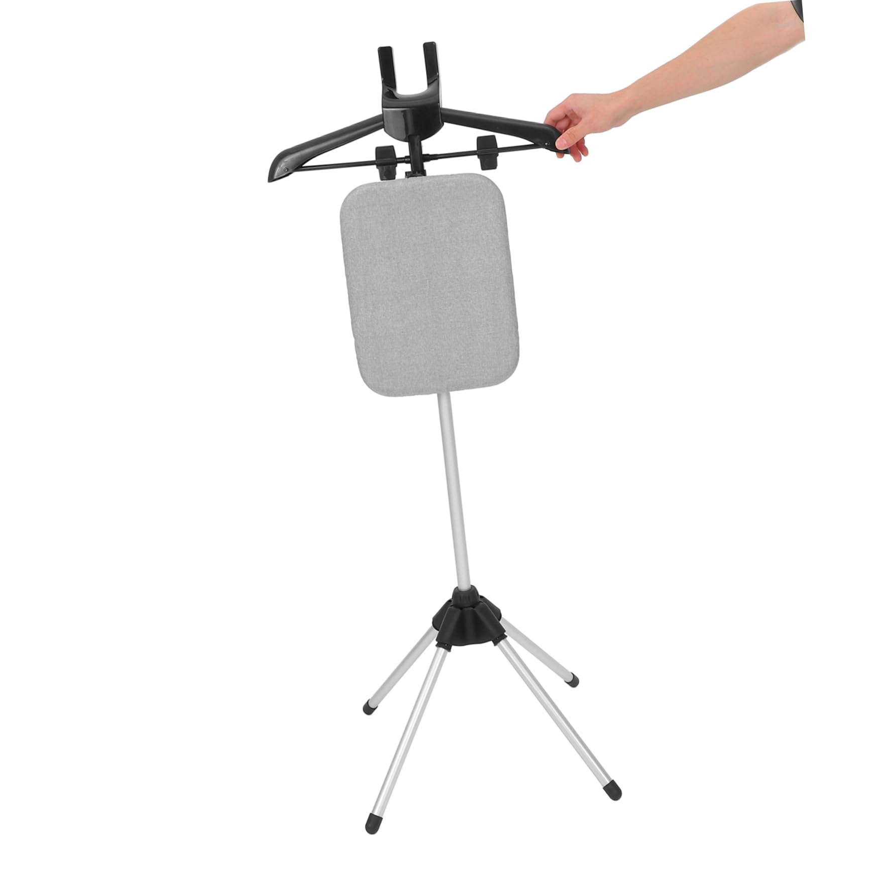 PRETYZOOM Soporte Plegable para Plancha de Vapor Tabla Integrada y Base de Cuatro Patas, Material de Aleación de Aluminio y Plástico para Ropa y Prendas, Fácil Almacenamiento y Altura
