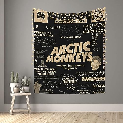 Vitocare JVOLXUI-555576406 Arctic Music Monkeys Tapestry Wall Decoration Closet Bed Hanging Bedroom Dormitory Fashion Hip Hop Living Room Dorm Home Decor Wall Art Funny Cute Tapestry 60 X 51 Inch thumb #2