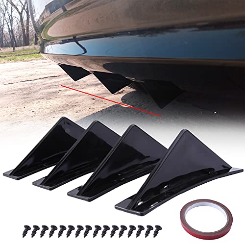【Facile da installare】 - Questi diffusori per paraurti posteriore di forma curva sono molto facili da installare senza bisogno di modifiche. Utilizzare il nastro per incollare direttamente o installare con le viti. Si consiglia di utilizzare viti per il rinforzo per evitare di cadere