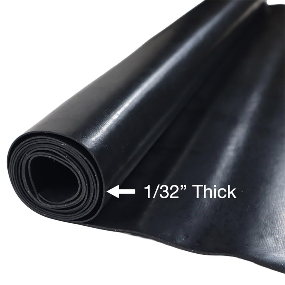 Neoprene Sheet, 40A Durometer, Smooth Finish, No Backing, Black, 0.032" Thickness, 2" Width, 36" Length