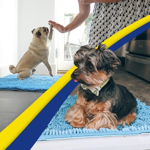 Muddy Mat® | Super Absorbent Door Mat Indoor, Microfiber Quick Dry Chenille Entryway Rug, Non-Slip Front Door Mat, Indoor Mats for Entryway, Machine Washable Pet Rug, Sky Blue 24" x 72" by Muddy Mat - Image 5