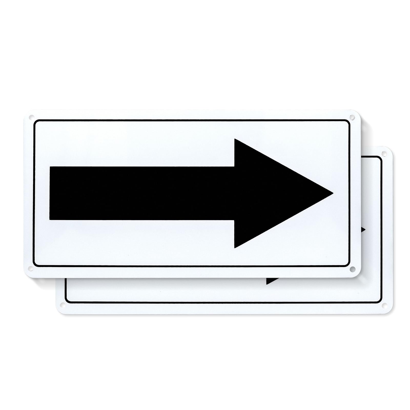 Lot De 2 Panneaux De Livraison Avec Flèche Droite - Aluminium Réfléchissant 40 Mm, 30.5x15.2 Cm