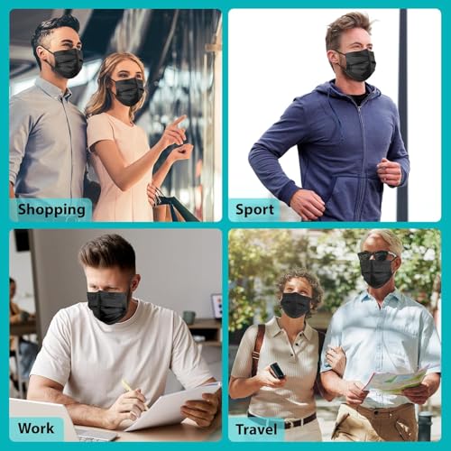 Image of MEELANA Non Woven Fabric 3 Ply Disposable Surgical Mask for Men Women with adjustable nose pin Reusable (Pack of 100) Breathable Masks