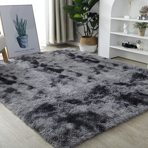 Meyecon Teppich Grau Shaggy Teppich Area Rug Wohnzimmerteppich Teppiche Bedroom Carpet Neu Hellgrau...